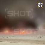 Горящие обломки БПЛА в Воронеже сняли на видео